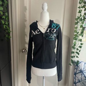 vintage aeropostale black jacket
